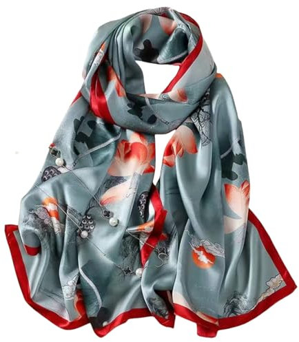 FAIRYGATE Halstücher für Damen Seidenschal Elegant und Leicht Seide Tücher Business Schal für Alle Gelegenheiten Seidentuch Elegant Satin Tuch für Haare 98034