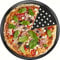 CHEFZOCO Bandeja Pizza Horno, Bandeja para Hornear Pizza, Soporte piza Antiadherente, Molde para Pizza, Acero al Carbono, Resiste Temperaturas De hasta 230°, Redonda, Base agujeros, Diámetro 33 cm