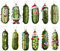 Gurken-Weihnachtsbaumschmuck, 2D-Gurken-Ornamente, Weihnachtsdekorationen für Feiertage, niedliche Acryl-Anhänger, 1/12 Stück