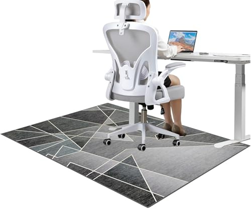 JaevKwzy Schreibtischstuhl Unterlage Teppich Stuhlunterlage, Gaming-Stuhl-Unterlage, Bodenschutz, 90 x 160 cm Gaming Teppich, Fußbodenschutz für Bürostuhl Anti-Rutsch, Bodenschutzmatte für Hartböden