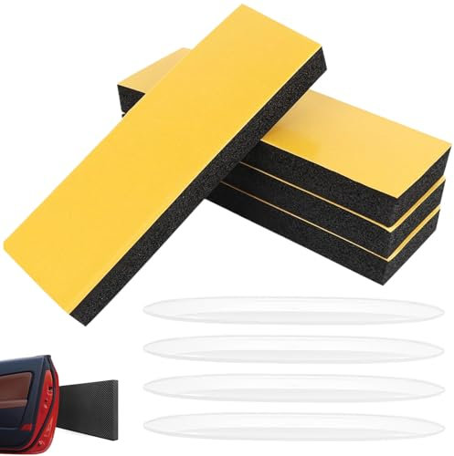 XSHAO® 4 Pz Paraurti Garage da Muro, 30 x 10 x 3 cm Paracolpi Garage Auto da Muro Gommapiuma Adesiva con 4 Protezione Portiere Auto per Porte Auto/Garage e Carport