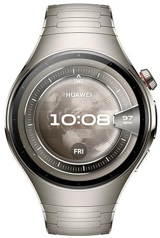 HUAWEI WATCH 5, 46mm Smartwatch, Multi-sensing X-TAP, Health MOT, Real-Time Fingertip Blood Oxygen, up to 11 Days Battery Life, eSIM, Aerospace-Grade Titanium/Stainless Steel, iOS & Android, Titanium