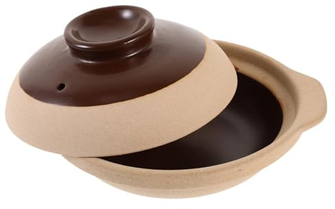 Olla para sopa, cazuela de barro vintage, cazuela de barro para frijoles, cazuela para cocinar, olla para hornear, olla de barro, cacerola para estofado con tapa, olla coreana para bibimbap,