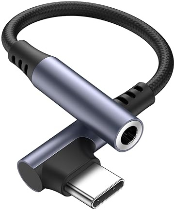 Tobfit Adapter USB C auf 3,5mm Buchse,90 Grad USB C auf 3.5mm Aux Klinke für iPhone 16 15 Pro Max Plus,Samsung Galaxy S25 S24 S23 S22 S21 S20 FE, Huawei P40/P30/P20 Pro, Google Pixel 8/7