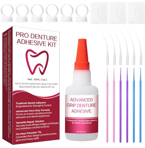 Dental Lab Instant Bonding Dental Glue for Dentures & Lab Tools - Fast-Setting in 15-60 Sec | Crack Repair & Gap Filling | Long-Lasting Hold (Days to Weeks) – 1oz