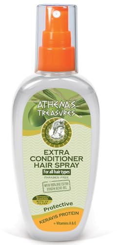 Pharmaid Athenas Treasures Extra Conditioner Hair Spray mit UV-Schutz, Keravis Protein, Vitaminen A & E, Olivenöl, Paraben-frei, 150 ml