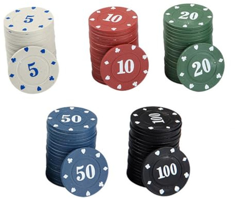 Abaodam Spielchips aus Kunststoff 100 Stück für Glücksspielspiele