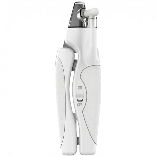 Rechargeable Cat Claw Clipper with LED Light for Dogs & Cats, Professional Trimmer Grooming Tool with Nail Trapper & Free Nail File, Pet Nail Clippers for Cat, Kitten, Puppy, Small Dog, Birds, Rabbit