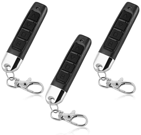 Ebksqs 3 Stück 433MHz Garagentoröffner Fernbedienung Universal, Funkfernbedienung Garagentor Klon Handsender, 4 in 1 Kopierbare Handsender Garagentor für Tore und Rolläden, 4-Tasten