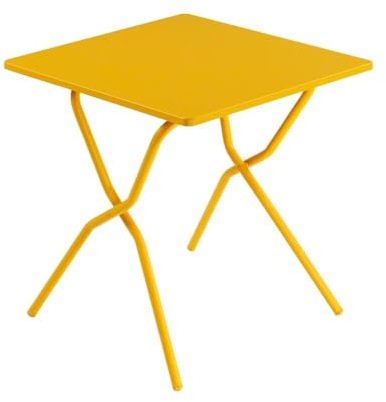 Lafuma Balcony - Klappbarer Gartentisch aus Stahl, 64 x 70 x 72 cm, Gelb Miel