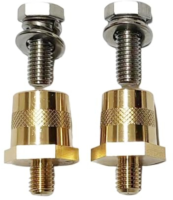 KIXZSAZ 1 Pair Universal Battery Pole Adapter Brass Terminal Connector Fittings Post Adapters Kit with Screws Washers Car Motorbike