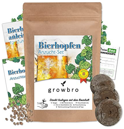 growbro - HOPFEN Guerilla Anzuchtset - Züchte deinen neuen BRO # kleines Geschenk # Männer Geschenk # Hopfen Samen # Nachhaltige Geschenke