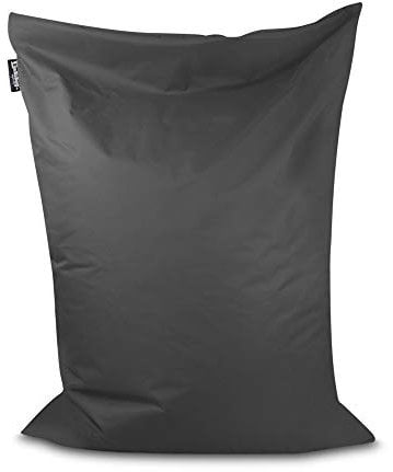 BuBiBag Sitzsack - rechteckiges Bodenkissen ohne Rand in 32 Farben und 3 Größen - Outdoor Sitzsäcke Indoor Beanbag für Kinder und Erwachsene (Anthrazit-100x70 cm)