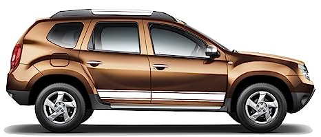 Auto-Dress Seitenstreifen Aufkleber Set/Dekor passend für Dacia Duster - Motiv: Clean (200 White Gloss)