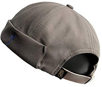 Herren Hüte Docker Cap Hüte Beanie Seemann Cap Arbeiter Hut Rollmanschette Retro Brimless Hat mit Verstellbar, A36-grau, Einheitsgröße