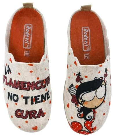 Zapatillas Fieltro Estar por casa cómodas Mujer. FLAMENQUILLA Originales - Fabricacion española 36
