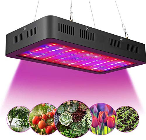 PJDDP 600W LED Grow Light, Full Spectrum Plant Light Plant Growing Lights with Double Switch for Indoor Plants, Veg, Flower, Seedling, Greenhouse Hydroponic Blue Red UV IR Lighting