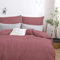 MOHAP Housse de Couette 200x200cm+2 Taies d'oreillers 65x65cm Vieux Rose Parure de Lit Adulte 2 Personnes 100 Fils/cm² en Microfibre avec Fermeture Éclair