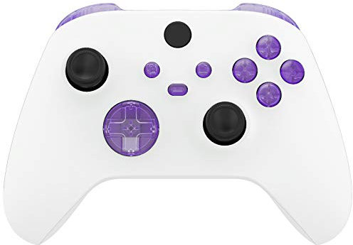 eXtremeRate Replacement Buttons for Xbox Series X & S Controller, Clear Atomic Purple Custom Accessories Bumpers Trigers Dpad ABXY Start Back Sync Share Keys Parts for Xbox Core Wireless Controller