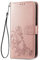LEYAN Coque pour Xiaomi Redmi 9AT / Xiaomi Redmi 9A, PU Cuir Housse TPU Flip Portefeuille Etui avec Carte Fente & Stand Fonction & Motif Relief, Magnétique Protection Case Cover, Or Rose