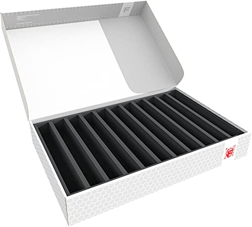 Feldherr Storage Box DSLB075 for model railway locomotives, wagons and vehicles - 11 slots for 00 Gauge - vertical