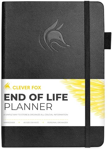 Clever Fox End of Life Planner, geführtes Final Arrangements, Organizer-Notizbuch für Anleitungen, Informationen zum Begünstigten, Vorbereitung, letzte Wünsche und Beerdigungsplanung, Hardcover,