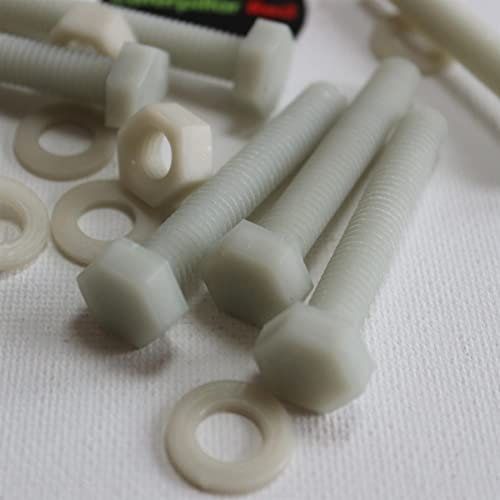 20 x testa Esagonale in super nylon, M8 x 50mm, rinforzato con riempimento in vetro, viti macchinari, Dadi e bulloni di plastica, Rondelle,