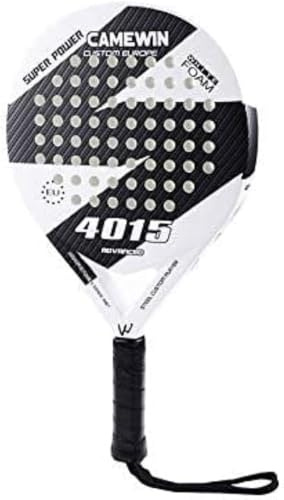 Camewin Padel Racket - Carbon Fiber 4015 Diamond Shape Padel Racket with Racket Bag - White and Black
