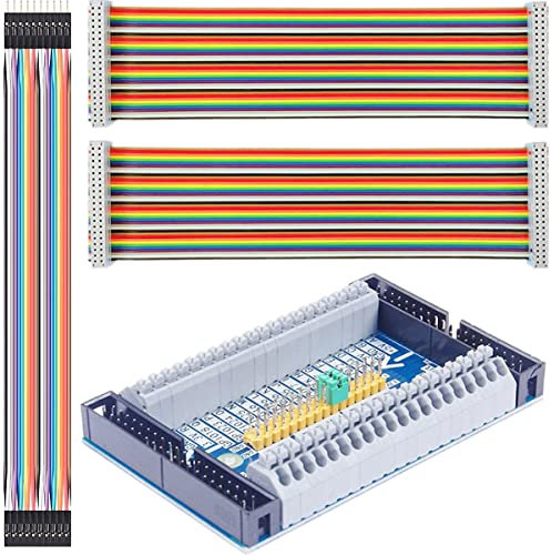 Youmile Cascade Erweiterungskartenmodul GPIO Card 40-Pin + 40-Pin-Buchse - Buchse Rainbow Flachbandkabel mit Dupont-Kabel für Raspberry Pi 4/3/2/1