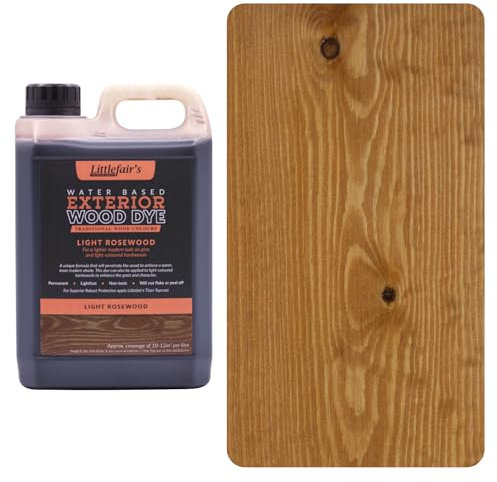 Littlefair's Holzlasur Außen 2.5ltr - Holzlasur Für Natürliche Holzmaserung - Wasserbasierte Holz Lasur - Schnell Trocknend, Schützt Und Umweltfreundlich - Farbe:Helles Palisander)