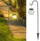 Cepewa Solar LED Leuchte Gartenstecker Kugel │ H70cm Crackle-Design Solarpanel 20 LEDs warmweiß │Wegelicht Gartenleuchte