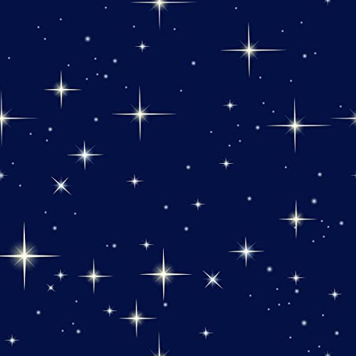 Loussiesd Galaxy Polsterstoff Meterware, Weltraum Sternenhimmel Outdoor Stoff Meterware, Universe Twinkle Stars Dekorationsstoff für Polster und Heimwerkerprojekte, 92 x 150 cm, Blau Weiß