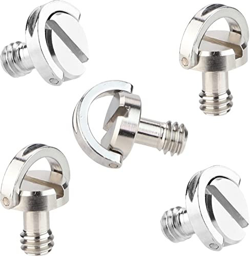 1/4 Inch Quick Release Screw Tripod Screw DSLR Camera Rig Accessories Wich D-Ring.-5 pcs.