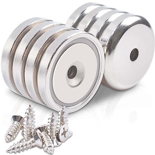 MIN CI 8 pezzi Calamite Potenti Magnete Circolare con Foro Svasato,Calamita Neodimio 36x7mm Piccole Magneti Forati Vite Rondelle Base per Frigorifero Rotonde