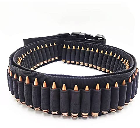 Tactical 100 Rounds Rifle Pistol Bullet Cartridge Adjustable Ammo Bandolier Ammunition Belt Sling Shell Carrier Holder for 10/22 .22LR .17HMR .222 .223 Cal 5.56mm