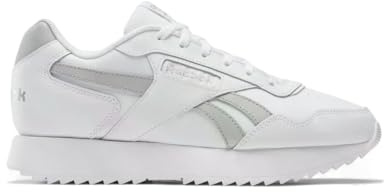 Reebok Women Glide Ripple Double Sneaker, White/White/Silver Met., 3.5