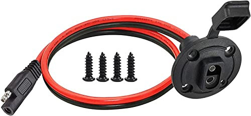 YETOR SAE Steckdose,Solar Wetterfeste SAE Steckdose Seitenwandanschluss,10AWG Schnelltrenndraht Kfz Panel Verlängerungskabel für Solar Generator Batterieladegerät. (50CM)