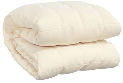 vidaXL Manta con Peso Tela Color Crema Claro 220x230 cm 11 kg