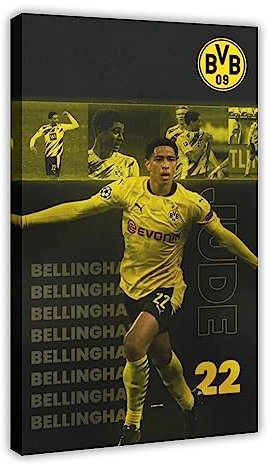Jude Bellingham Sport-Poster Leinwand Poster Schlafzimmer Dekor Sport Landschaft Büro Zimmer Dekor Geschenkrahmen Stil 60 x 90 cm