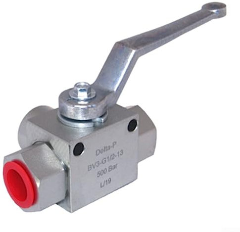Hydraulischer 3-Wege-Hochdruck-Kugelhahn für 1/4 bis 1 für BSP - 500 Bar MWP G1/2