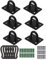 6 Pcs M6 Eye Plate Black and 6 Pcs Carabiner Clips,Stainless Steel Pad Eye Plate Hardware Ceiling Anchor plates Replacement for Hanging Plant Basket,Ring Hook,Plate Hook,D Rings Heavy Duty.