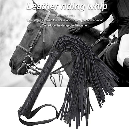 LQSSA ̤𝙎̤𝙚̣̤𝙭̤ ̤𝙏̤σ̤𝙮̤𝙨̤ Frusta per Cavalli, 42 Cm in Pelle per Addestramento di Cavalli per Sport Indoor, Sport di Equitazione All'aperto, Regali per Uomo Donna