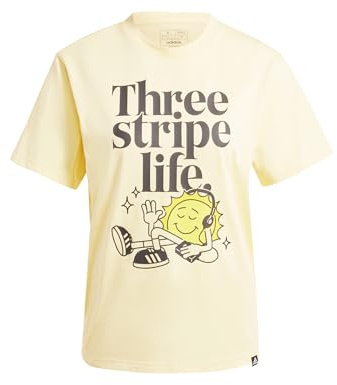 Adidas Damen Three Stripes Life Graphic Tshirt Kurzarm-Grafik-T-Shirt