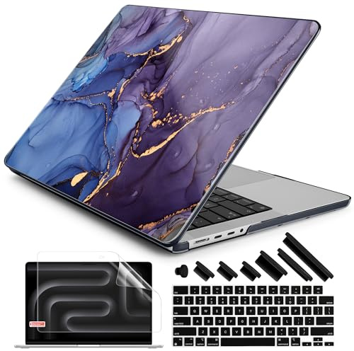 DONGKE Für M4 MacBook Pro 14 Zoll Hülle 2024 2023 2021 A3112 A3401 A3185 M3 A2918 A2992 M2 A2779 M1 A2442 Pro Max mit Retina XDR Display & Touch ID, Kunststoff Hartplastik. Muschelabdeckung