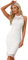 Allegra K Damen Spitzenkleid Ärmellos Figurbetontes Elegantes Etuikleid Neckholder Kleid Weiß S