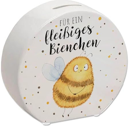 Pummel Biene Spardose mit Spruch Für EIN fleißiges Bienchen Hummel-Design Honig-Belohnung Lob-Geschenk Gezeichnet für fleißige Helfer