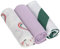 LÄSSIG Baby Puckdecke Spuckdecke Pucktuch Mulltuch 3er Set Baumwolle 85 x 85 cm/Swaddle & Burp Blanket L Happy Rascals Lavender