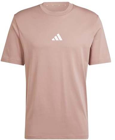 Adidas Herren Essentials SMALL Logo Single Jersey Tee, warm Clay/White, L