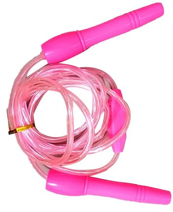 Verdant Touch Corda per saltare luminosa per bambini, corda per saltare luminosa, per adulti e bambini, corda per saltare regolabile che si illumina al buio, rosa