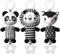 Aolso Kinderwagen Spielzeug, Baby-Hängespielzeug, 3Pcs hängendes Rasselspielzeug, schwarz-weißes Spielzeug, Neugeborenes Autositz-Spielzeug für Jungen und Mädchen (Panda/Fuchs/Löwe)
